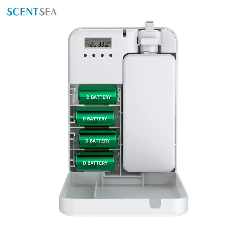 Sistema de entrega de perfume de elevador alimentado por bateria